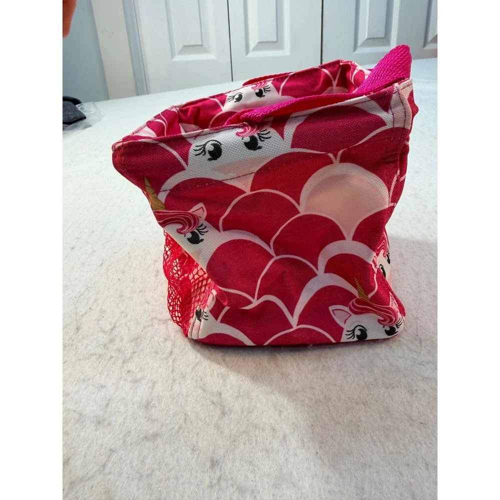 Thirty-One Littles Carry-All Caddy Pink Unicorn Mermaid Scale Mini Organizer Bag